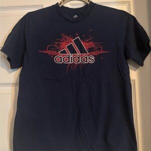 Adidas Navy Blue T-Shirt with Red Logo